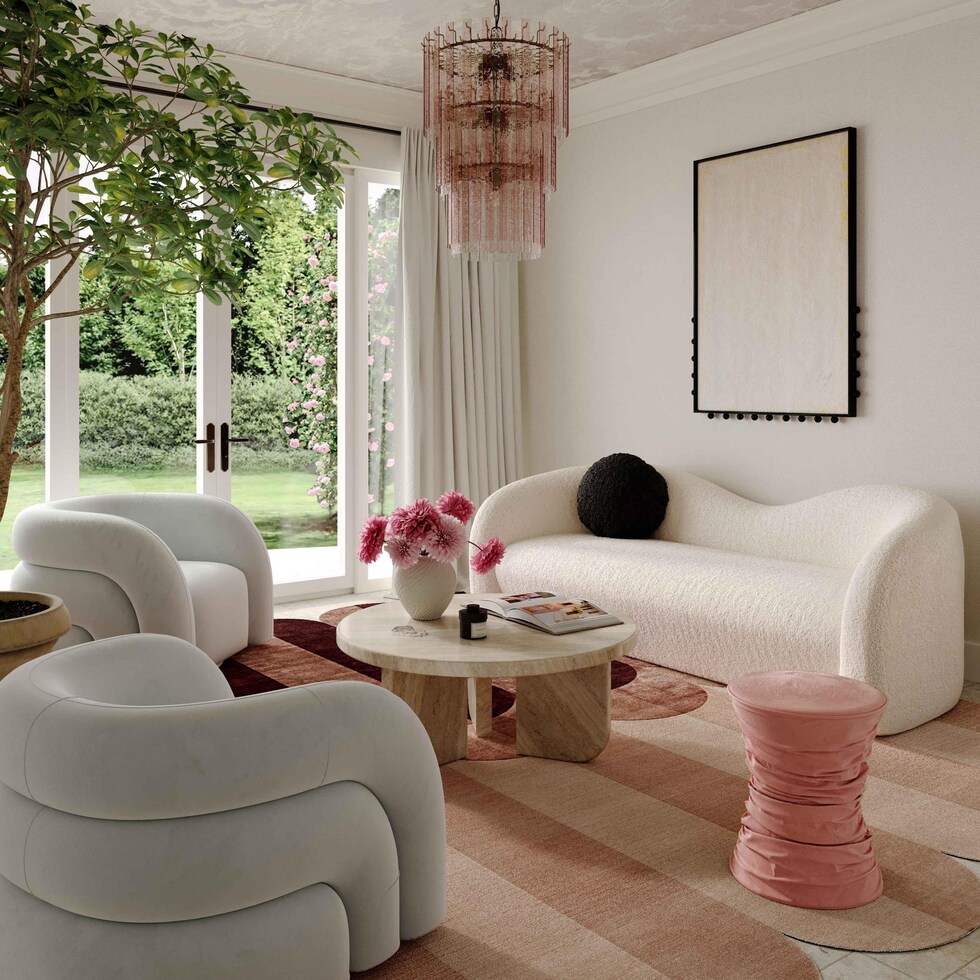 zirconia pink ottoman   