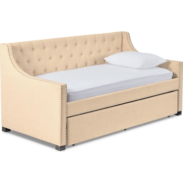 Zoey Twin Trundle Daybed - Beige