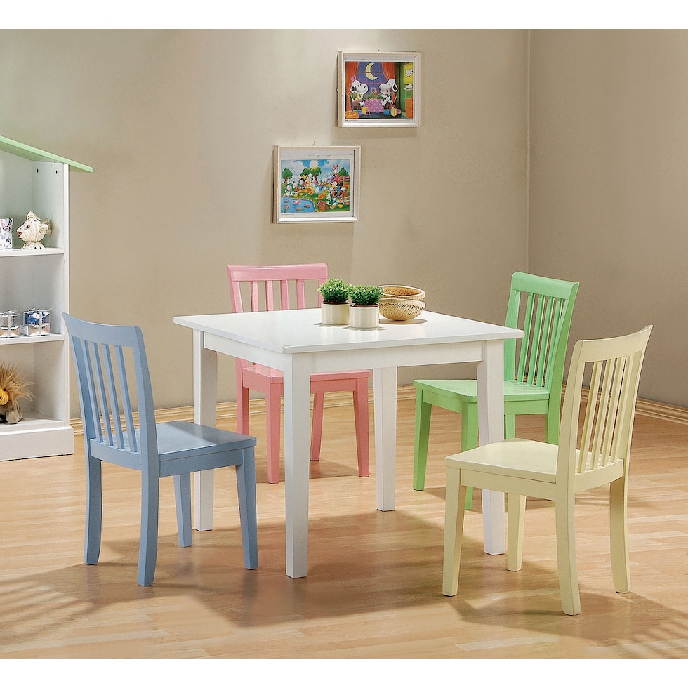 zonie multicolor  pc youth dining set   