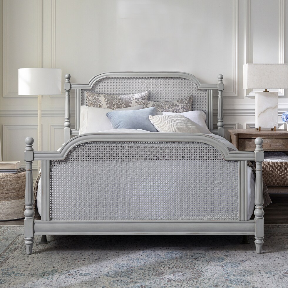 zophia gray queen bed   