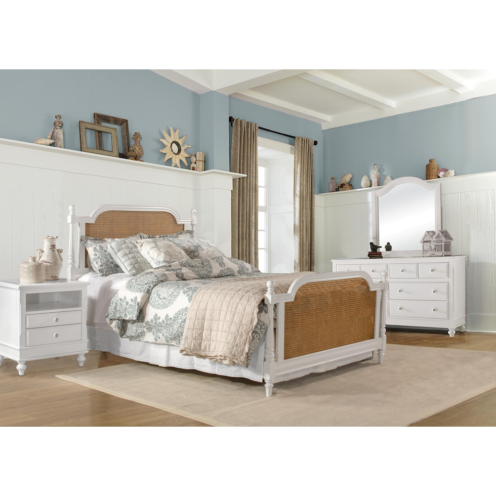 zophia white queen bed   