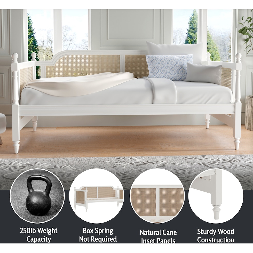 zophia white twin bed   