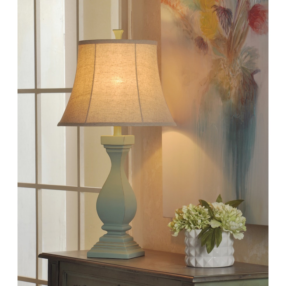 zuhra green table lamp   