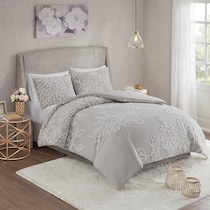 zuri gray white full queen bedding set   