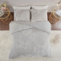 zuri gray white full queen bedding set   