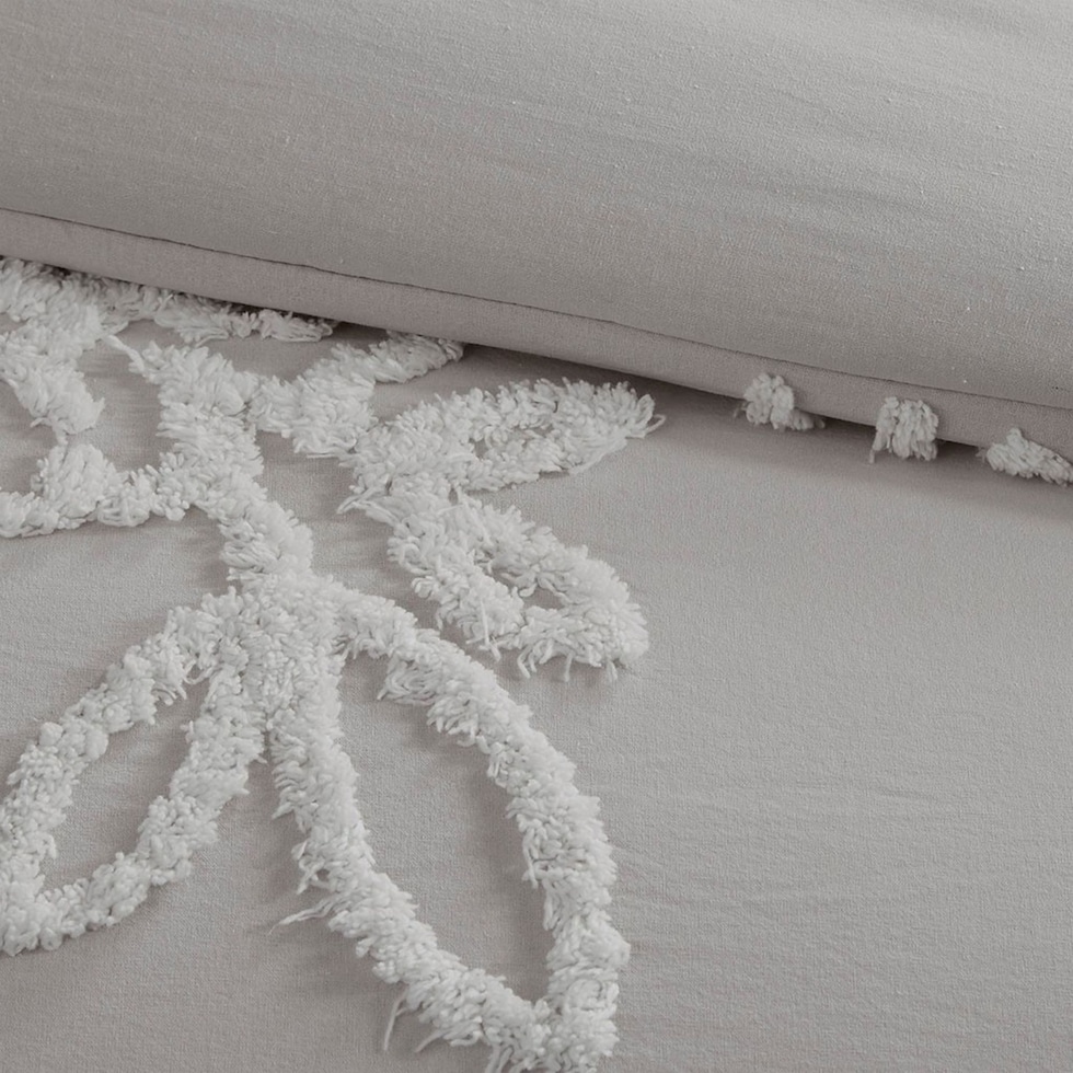zuri gray white full queen bedding set   