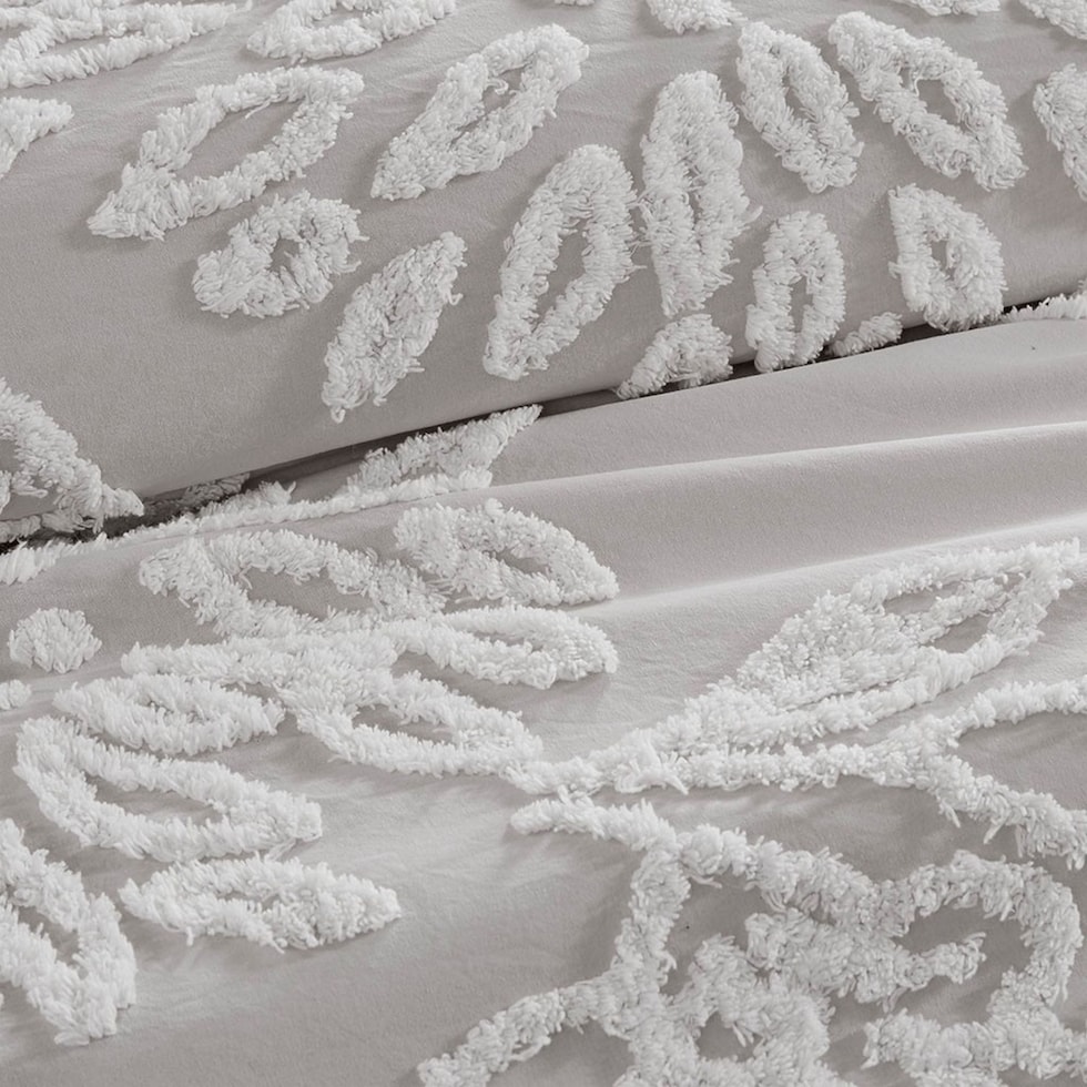 zuri gray white full queen bedding set   