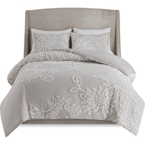 zuri gray white king california king bedding set   