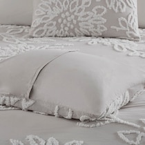 zuri gray white king california king bedding set   