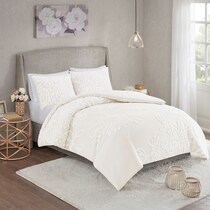 zuri white full queen bedding set   