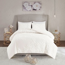 zuri white full queen bedding set   