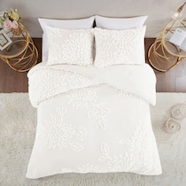 zuri white full queen bedding set   