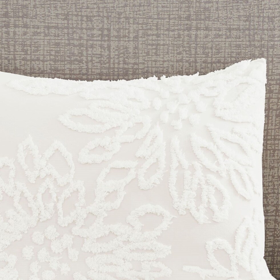 zuri white full queen bedding set   