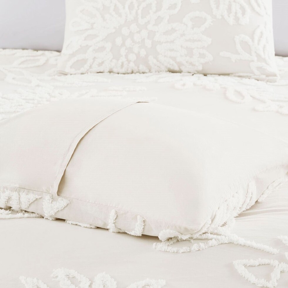 zuri white full queen bedding set   