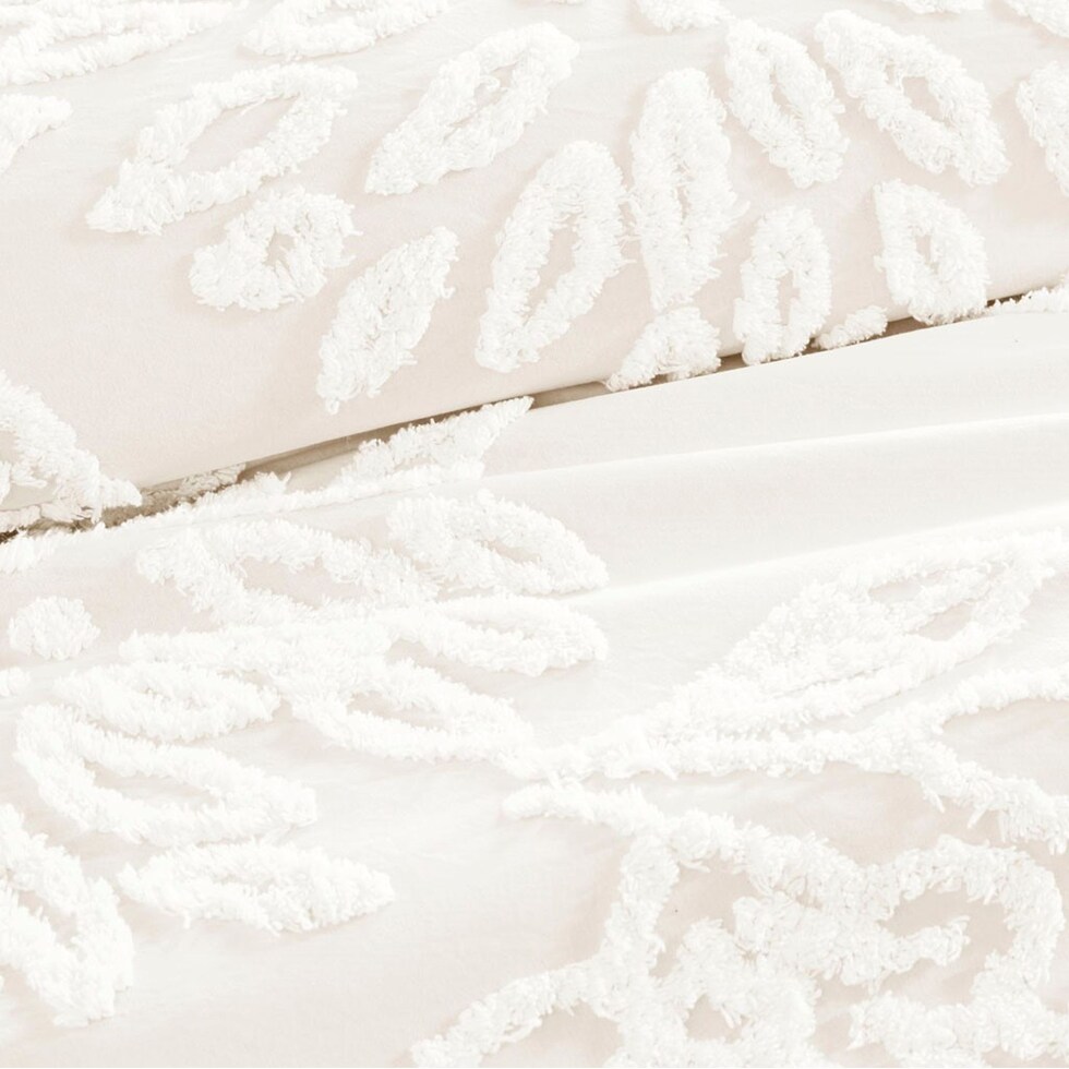 zuri white full queen bedding set   