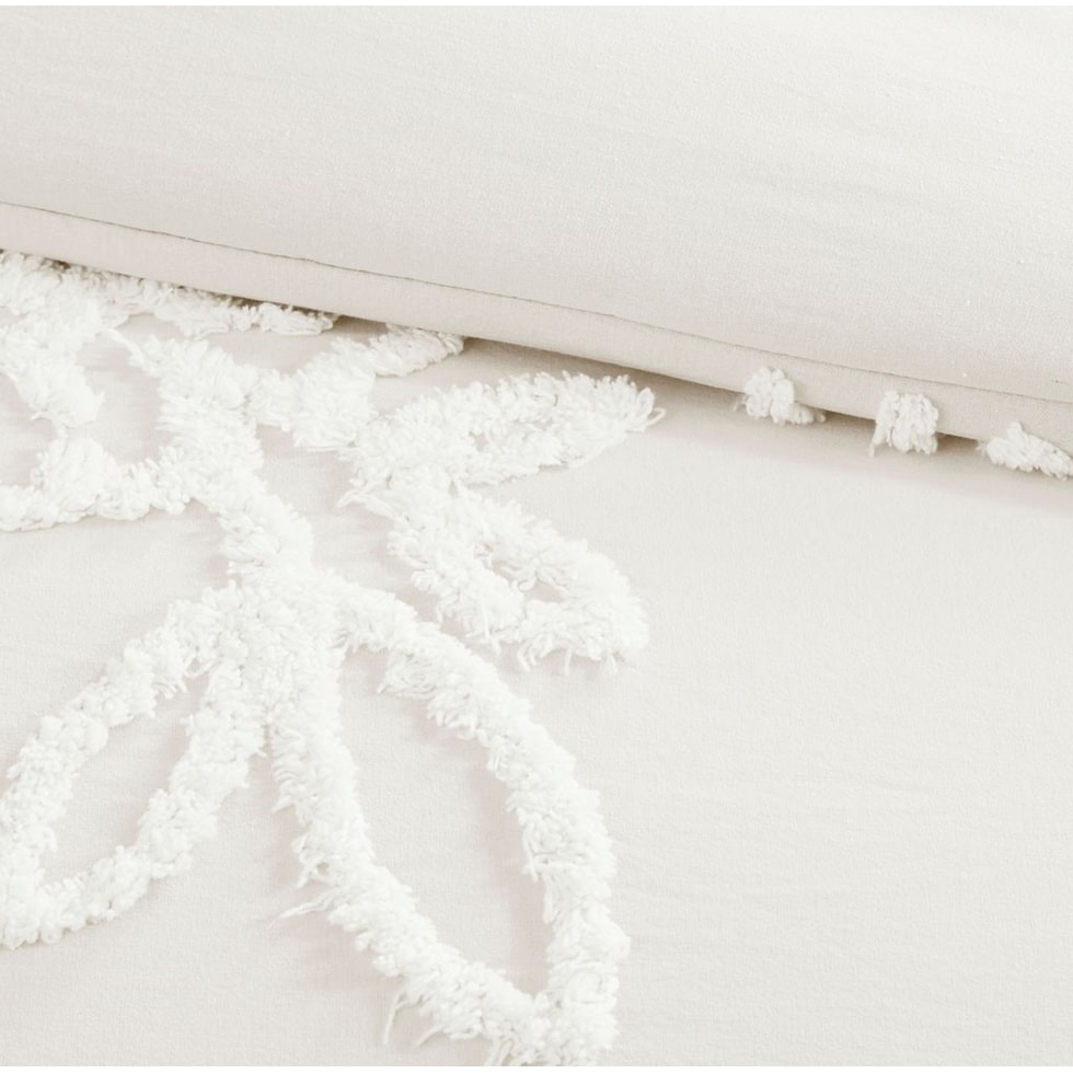 zuri white full queen bedding set   