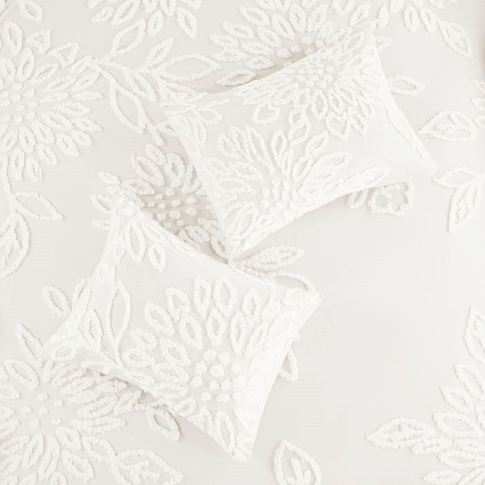 zuri white full queen bedding set   