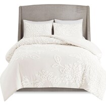 zuri white full queen bedding set   
