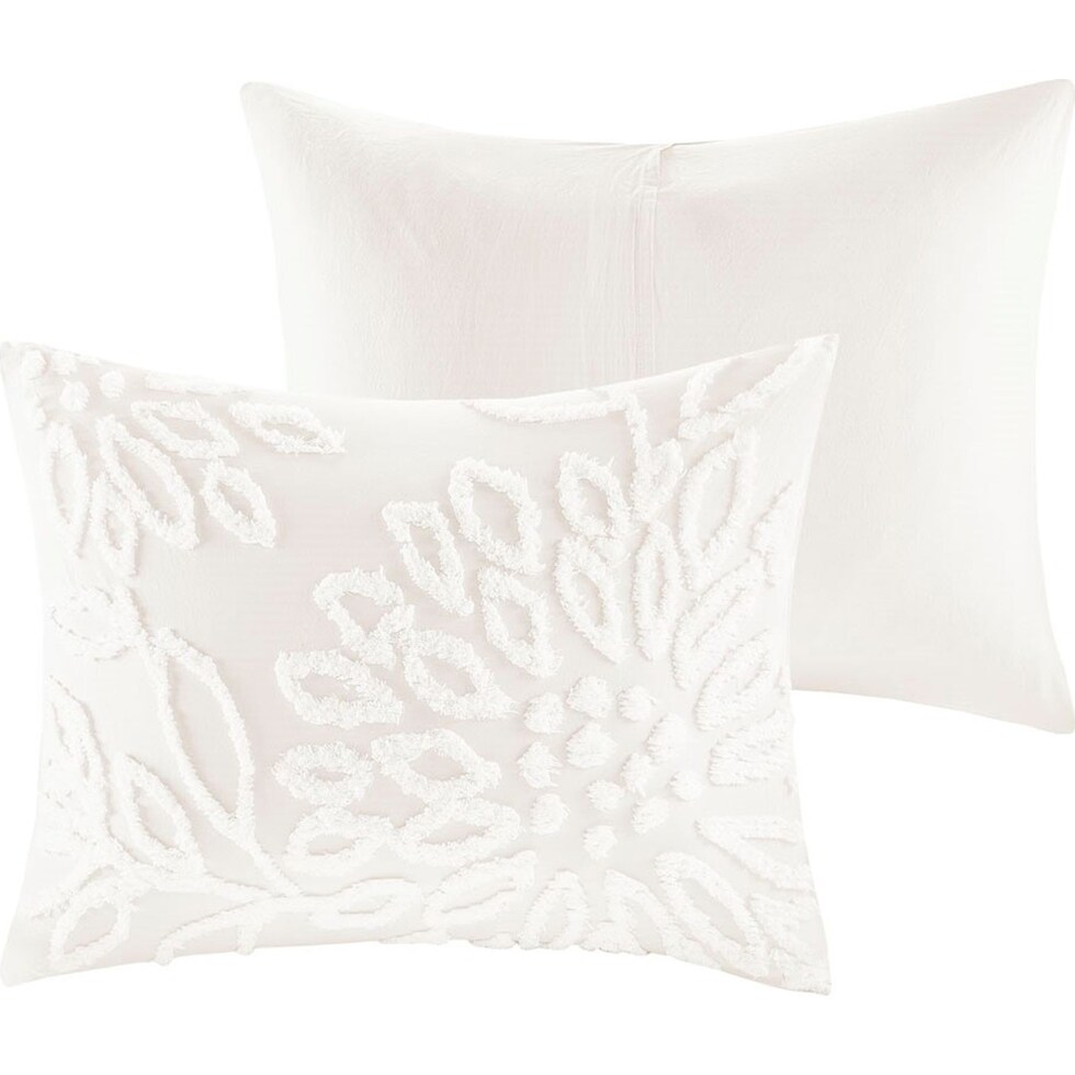 zuri white full queen bedding set   